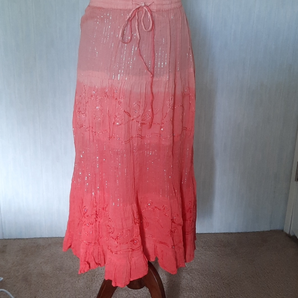 100% cotton long summer skirt